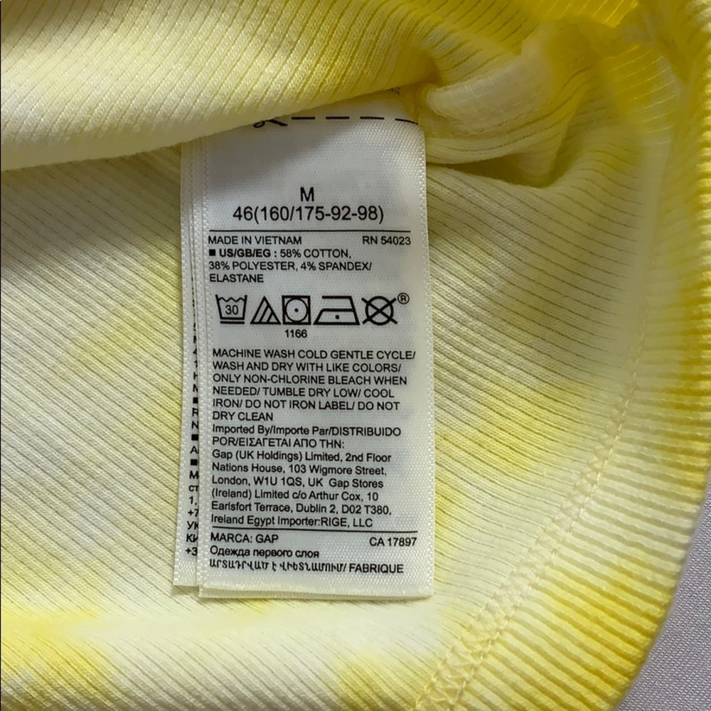 Yellow Tie Dyed Tank Top New With Tags Gap… - Picture 5 of 7
